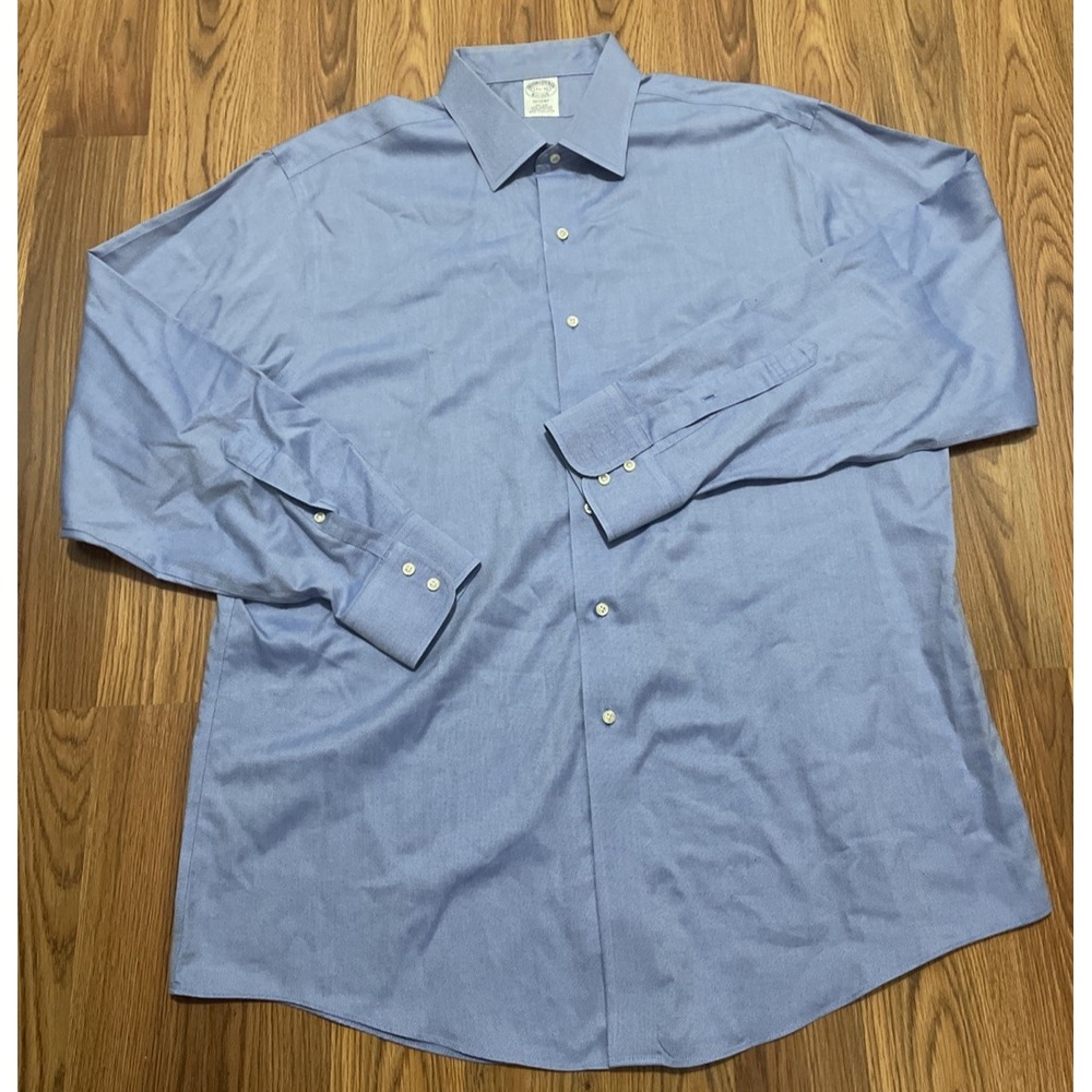 Brooks Brothers Regent Dress Shirt Mens XL Non Iron Supima Cotton Blue